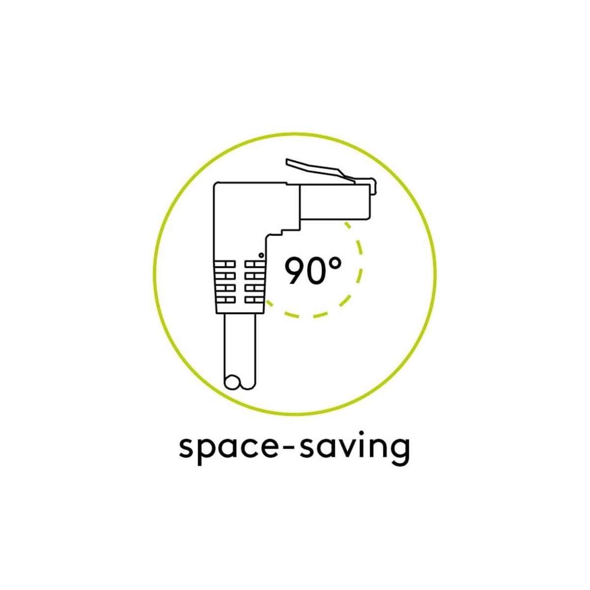 CAT 6A patchkabel 1x 90°vinklet, U/UTP, svart