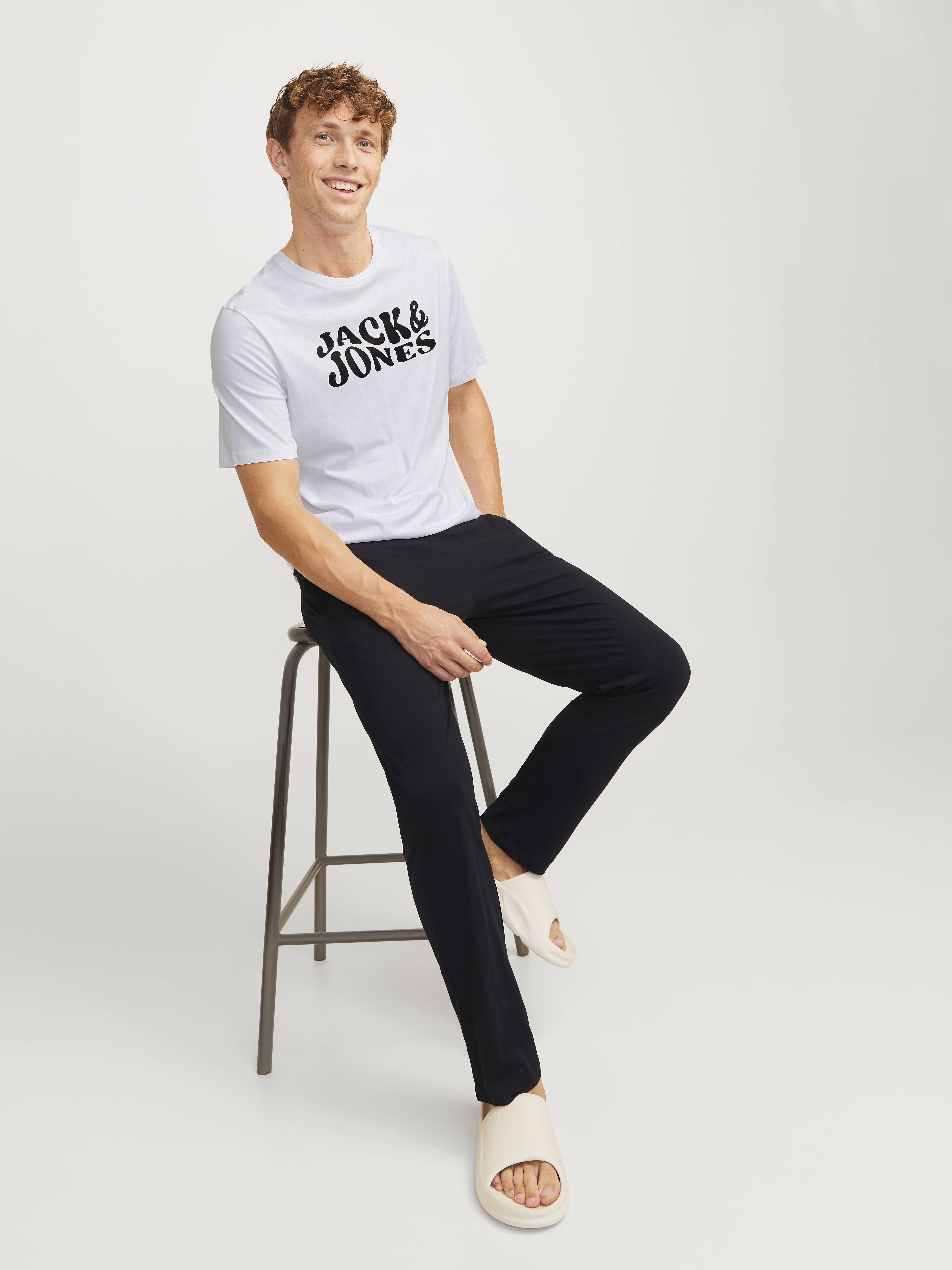 JACK & JONES pyjama JACELTON wit/zwart