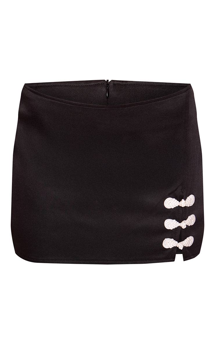 Noir Mini-jupe À Boutons Décoratifs