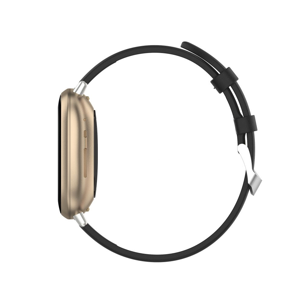 Fitbit Versa 3 / Sense 2 / Sense Leder Armband (Gelenkumfang 175-220mm) - Schwarz