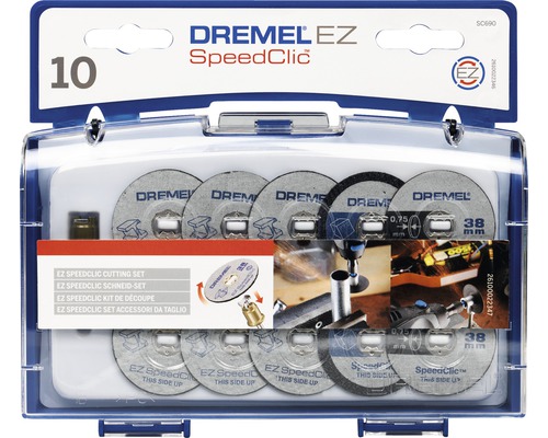 SC690 Dremel EZ SpeedClic snijset (EZ SC doorn, 6 metalen snijschijven, 2 dunne precisie-snijschijven, 2 kunststof snijschijven, opbergdoos)