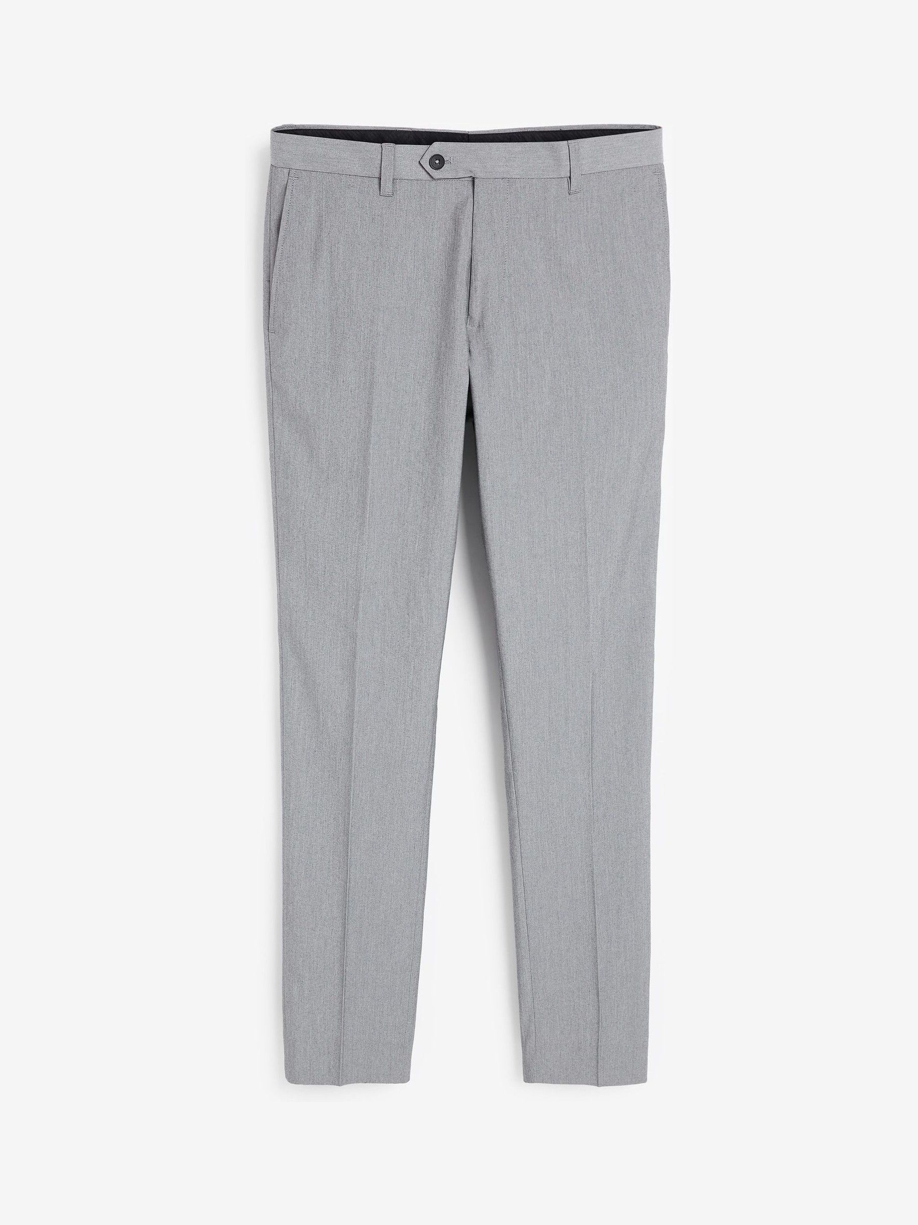 Lichtgrijs - Slim Fit - Chique stretchy broek