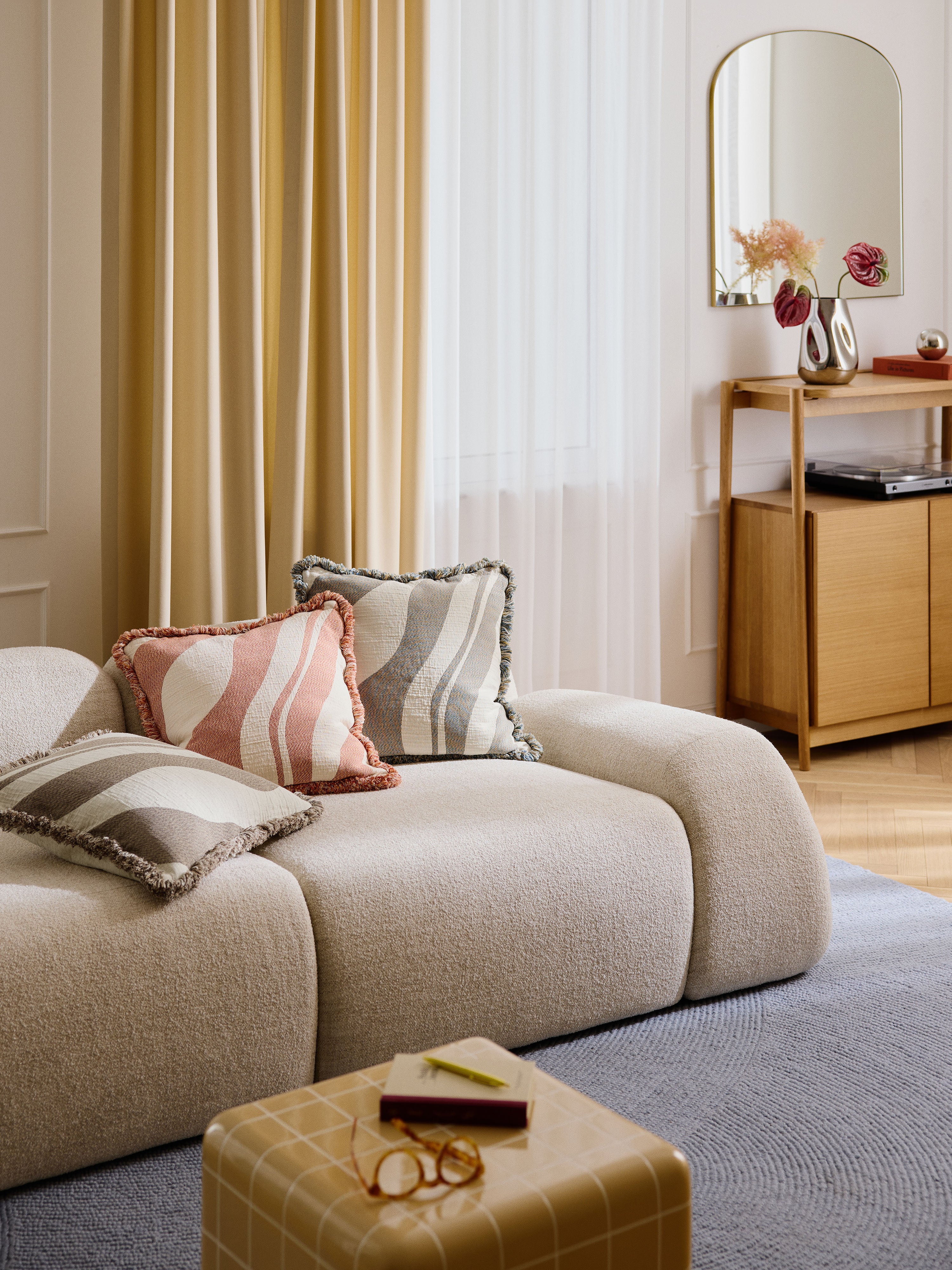 Jacquard kussenhoes Rui met franjes