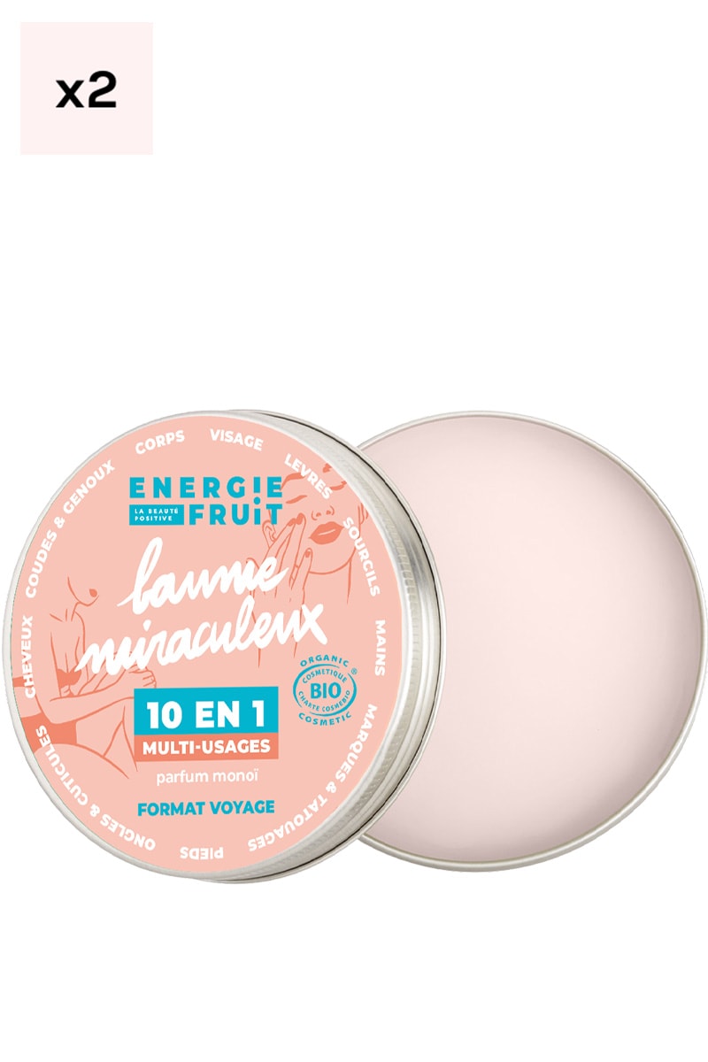 Baumes miraculeux bio 10-en-1 - Monoï - Visage, corps & cheveux - 2 x 38 g