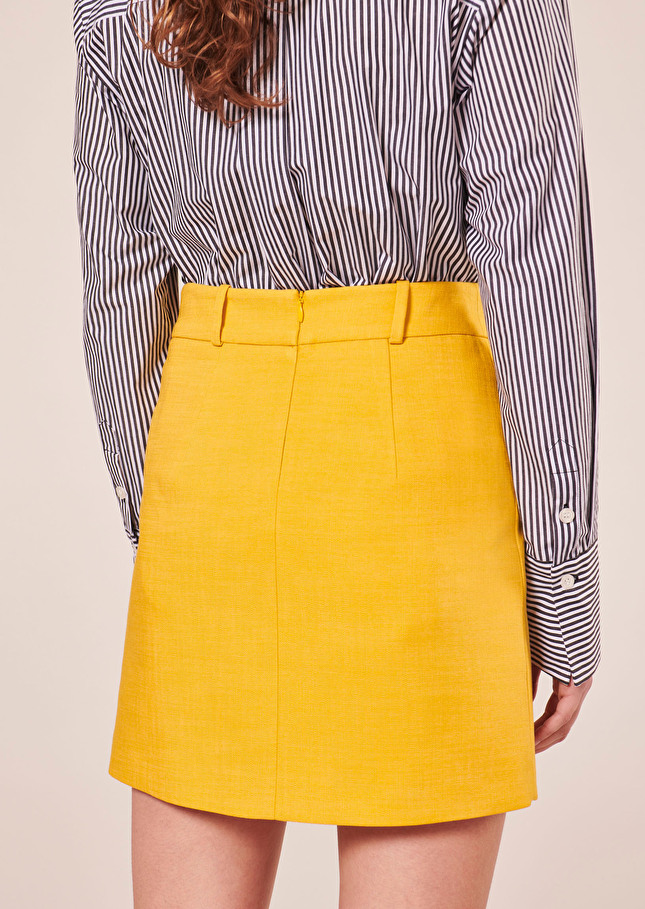 Jupe Janicejaune en tissu flammé