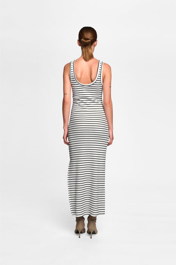 Gestuz DrewGZ sl reversible stripe dress N Bright white black stripe