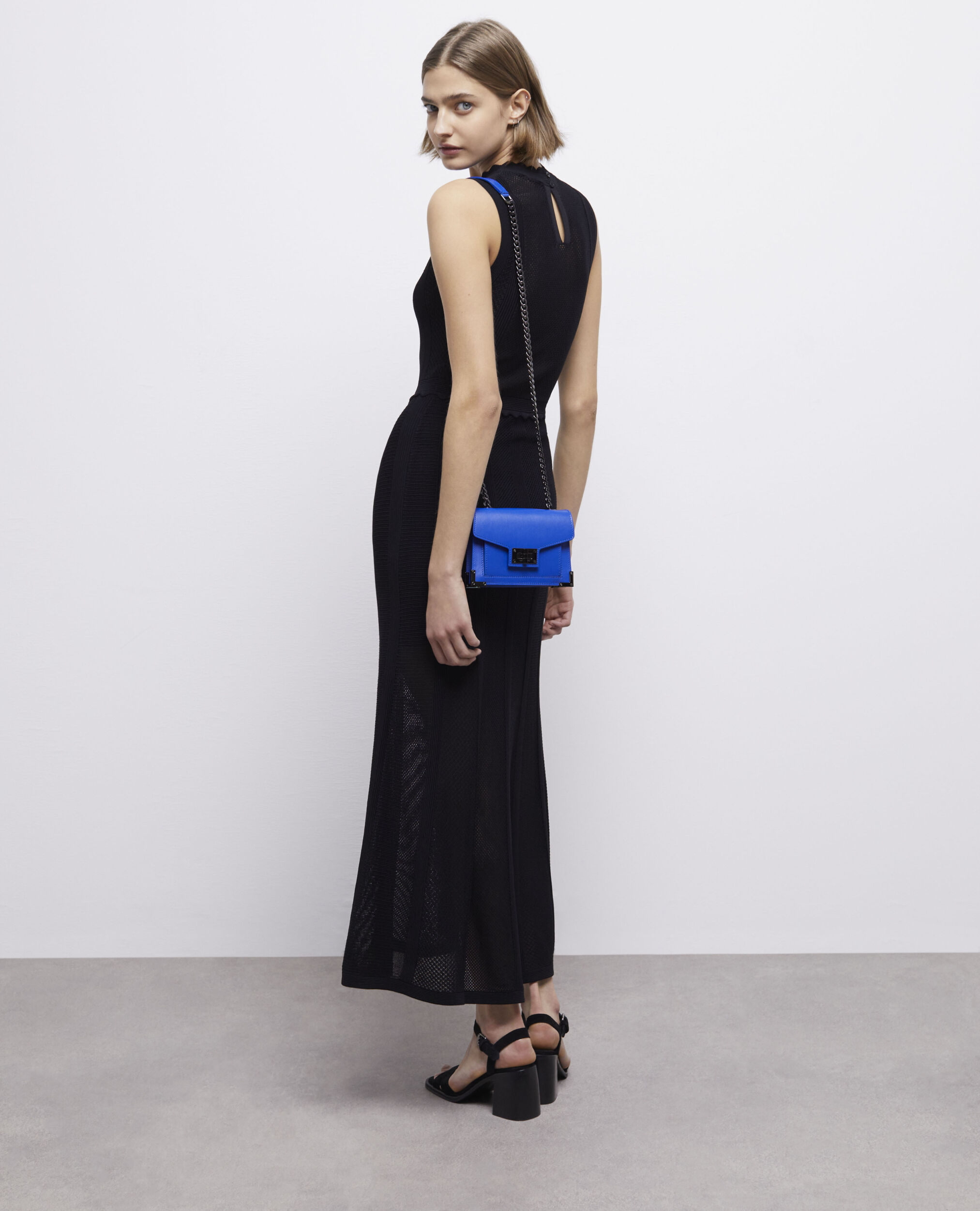 Sac Emily nano en cuir bleu