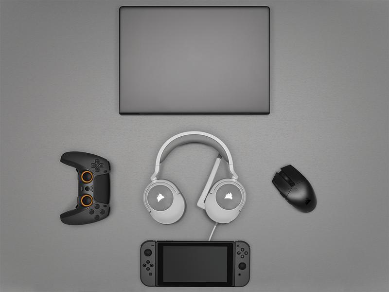 Corsair Headset HS55 Surround Weiss Gaming Headset mit Surround Sound