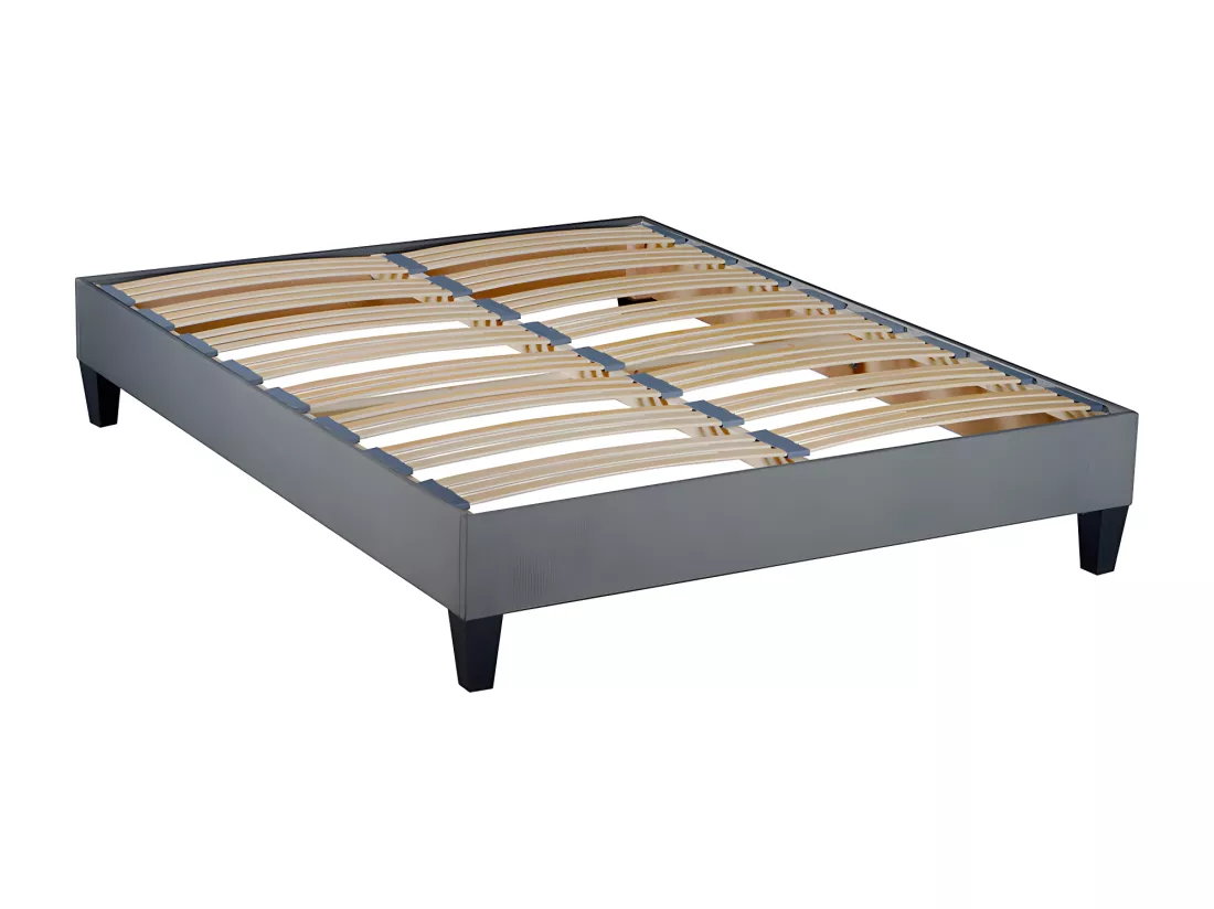 OLYMPE LITERIE | Sommier à lattes en bois ERGOSTAR 180x200 cm | Coloris Gris clair | Livré en kit