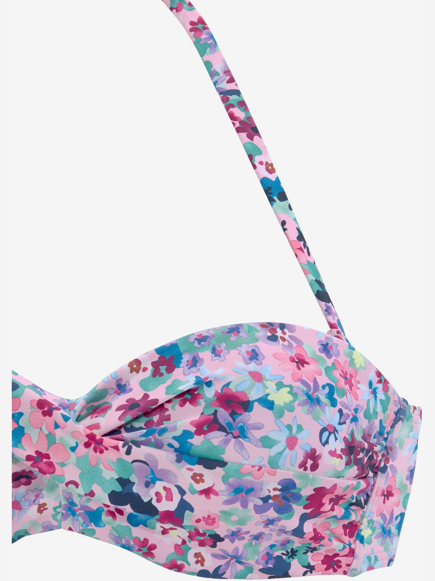 Haut de bikini bandeau à armatures design floral