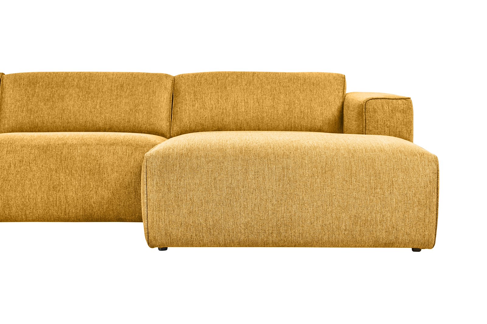 Enjoy U-sofa oppsett Åpen ende venstre liten, hjørne, 2-seter, sjeselong høyre liten i tekstil Brego 68 Mustard med sorte ben