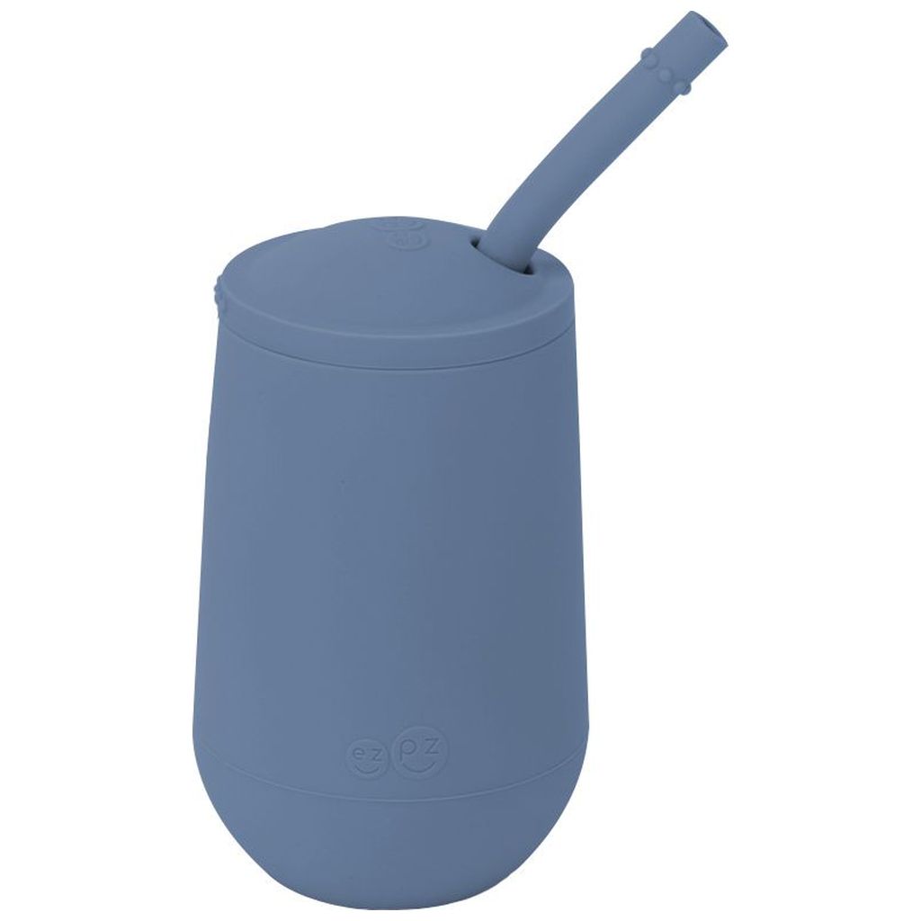 ezpzezpz   Happy Becher mit Strohhalm und Deckel indigo