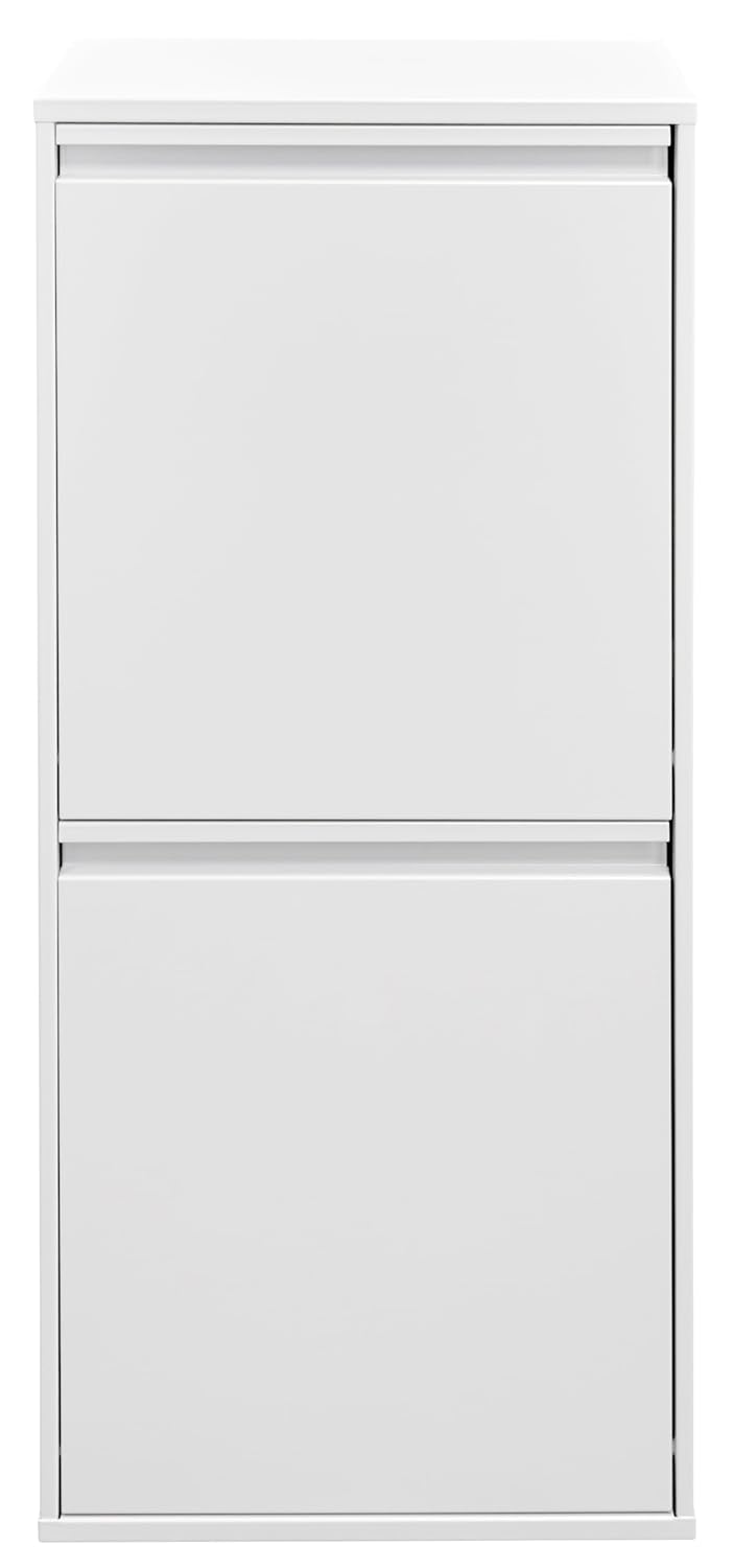 ARREGUI Basic CR401-B Mülltrennsystem aus Stahl | 3 Fächer Mülleimer für die Küche | 3 Fach Abfalleimer | 11+11+23 L (45 L) | Herausnehmbare Inneneimer | Recycling Schrank für Mülltrennung | weiß