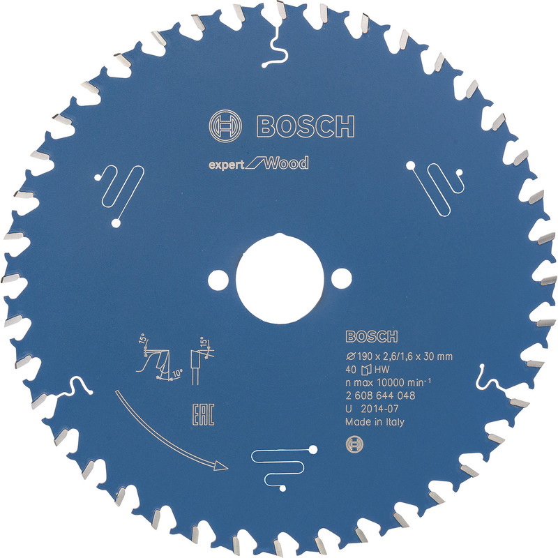 Bosch Expert For Wood cirkelzaagblad 190x30x2,6mm 40T*