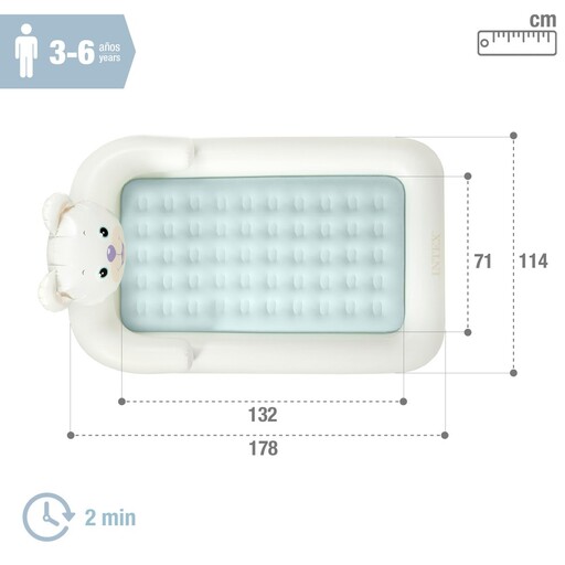 Colchão inflável infantil Intex em formato de urso de pelúcia, 114 x 178 cm