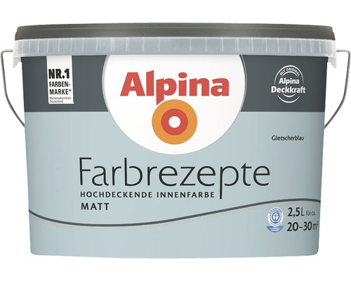 Alpina muurverf kleur recepten Glacier Blue 2.5 l