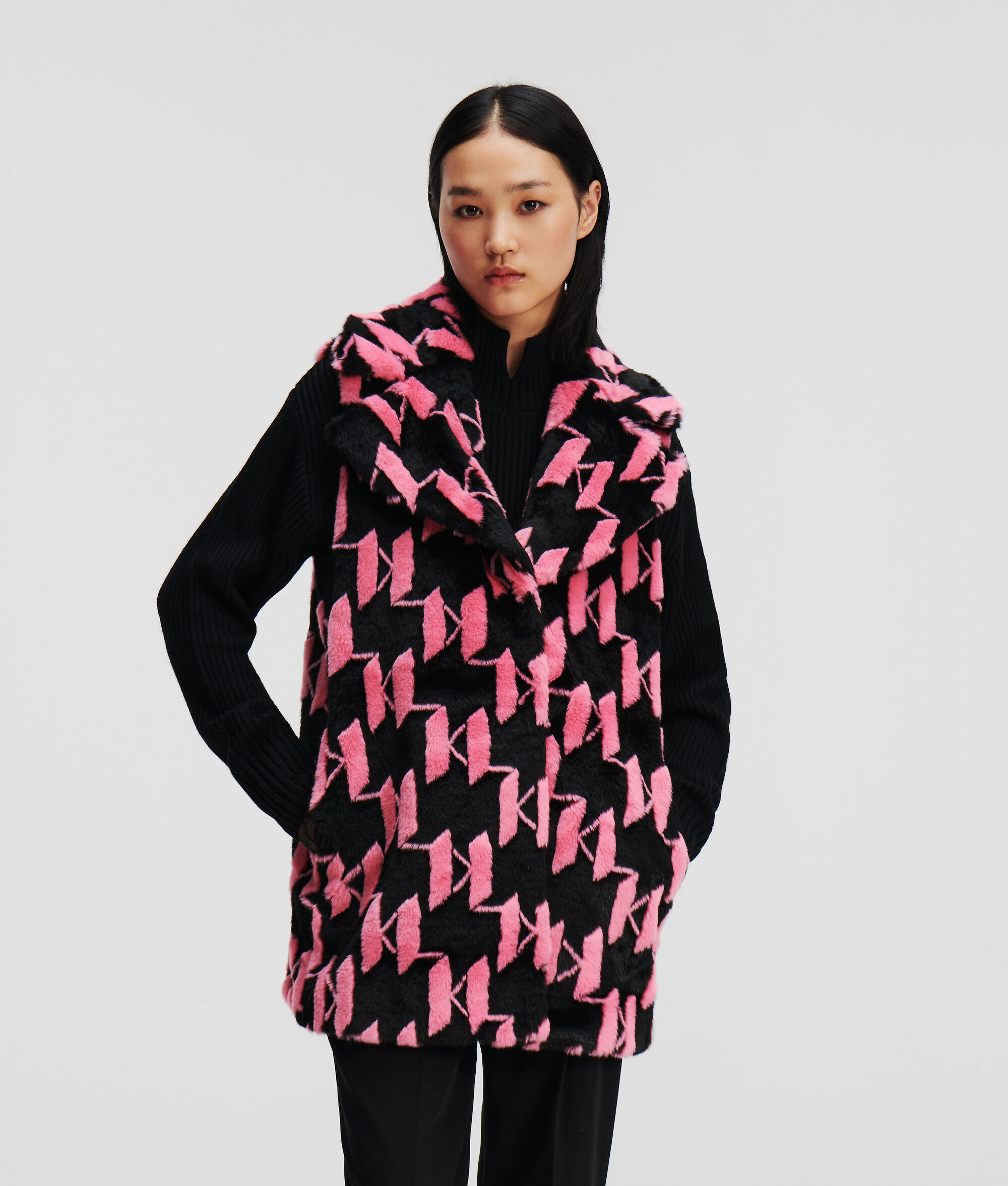 GILET EN FAUSSE FOURRURE KL MONOGRAM