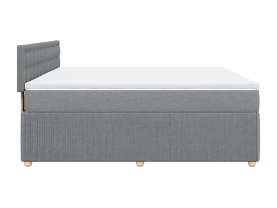 Sommier à lattes de lit avec matelas Gris clair 180x200cm Tissu