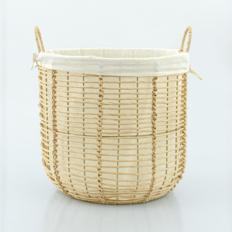 Paniers de rangement avec poignées écru