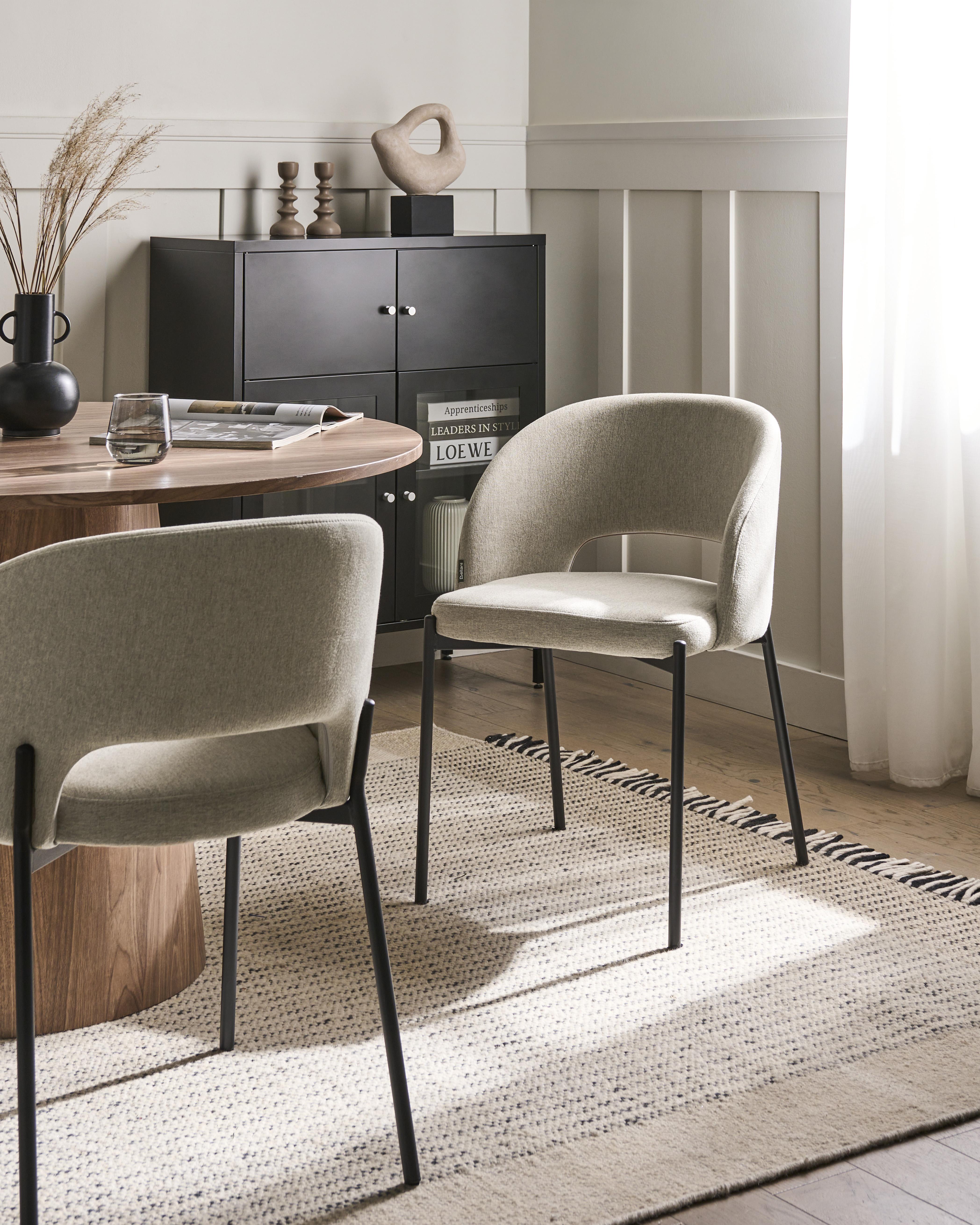 Set van 2 eetkamerstoelen PENNY Stof Zandbeige