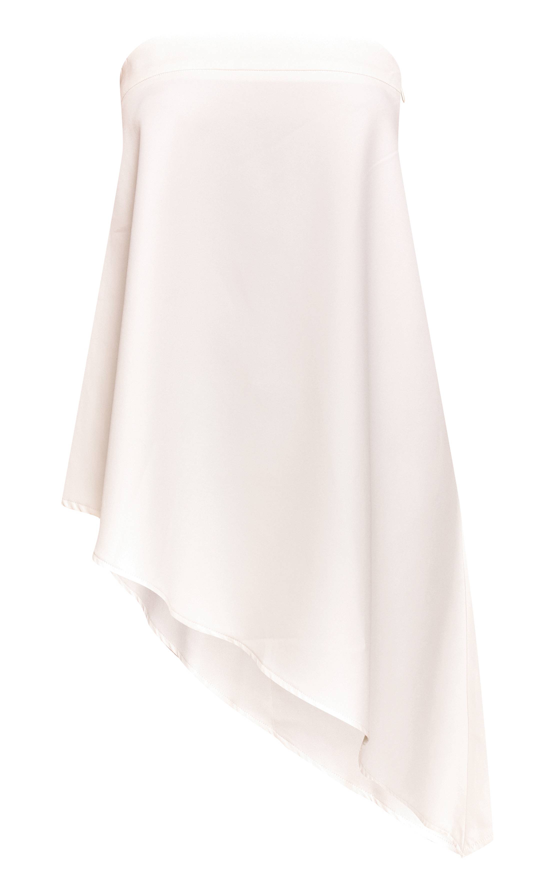 Crème Haut Long Vaporeux Asymétrique Bandeau En Tissu Tissé