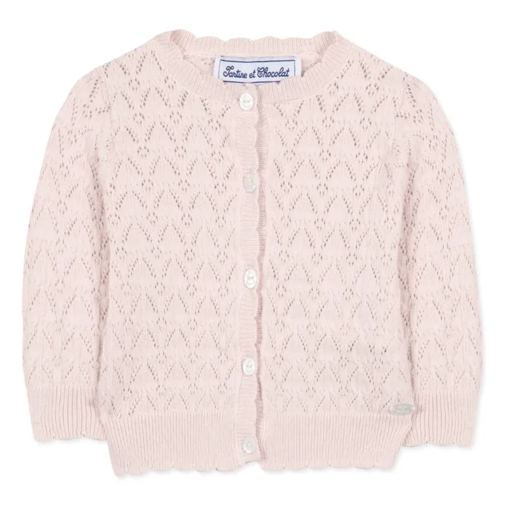 Tartine et Chocolat Cardigan Ajouré | Rose pâle