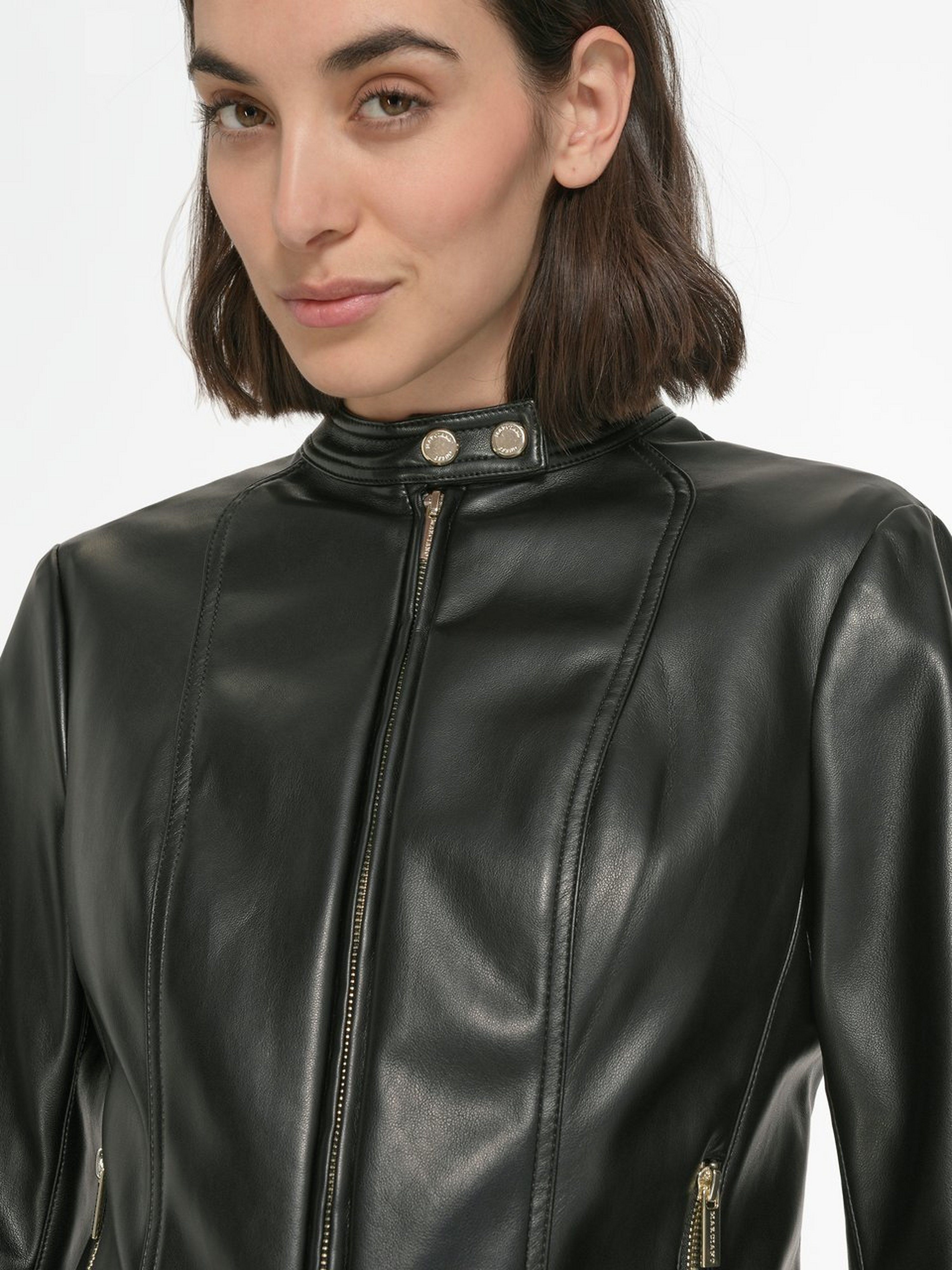 Lederimitat-Jacke