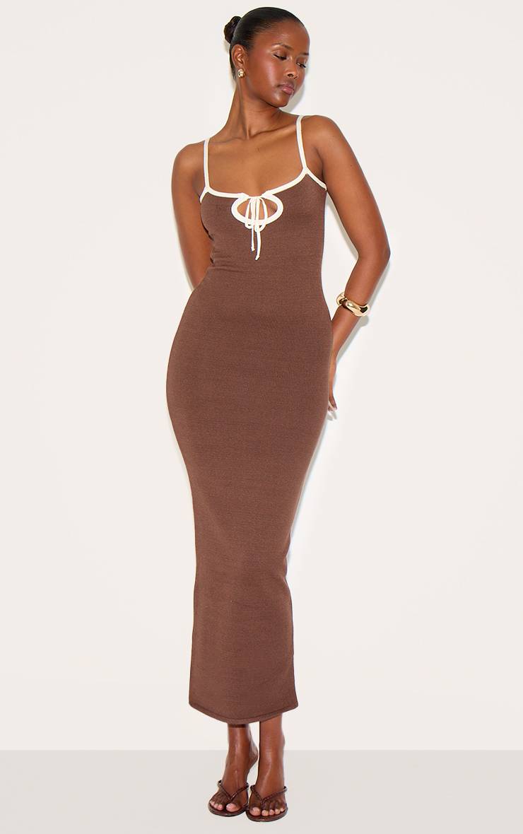 Robe En Maille À Détails Contrastants