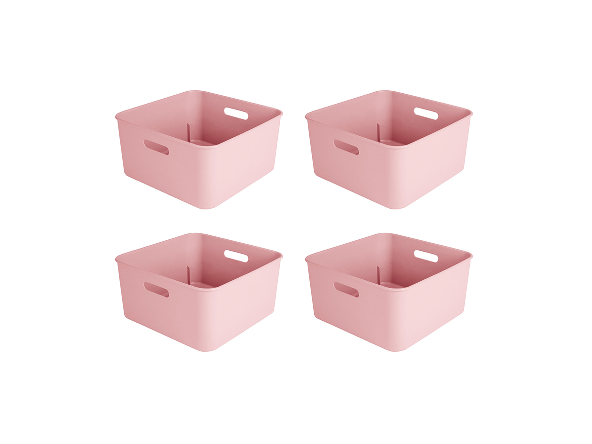 Sunware Sigma home 12,5 liter Pink cube box - Set van 4