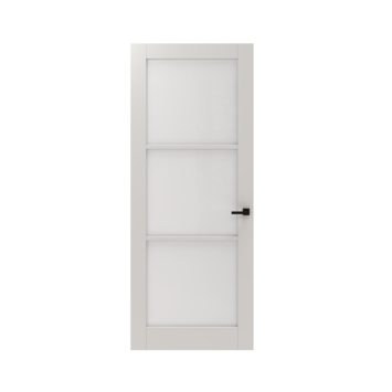 Lundia binnendeur Frama Tre 2D01 mat glas wit gegrondverfd opdek links 63 x 201,5 cm