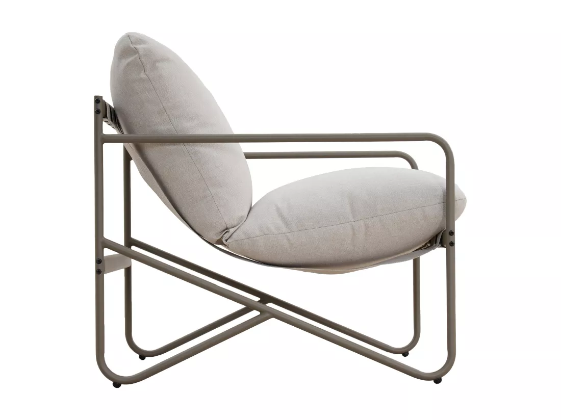 Salon de jardin en acier : un canapé 2 places, 2 fauteuils et une table basse - Gris - MILOPE de MYLIA