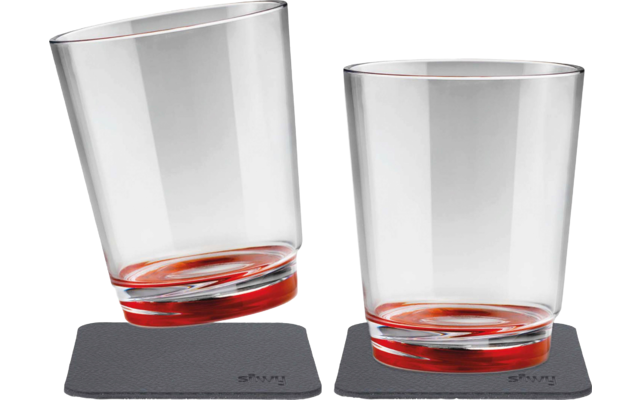 Silwy Tritan Magnetgläser mit Untersetzer 2er Set (250 ml)