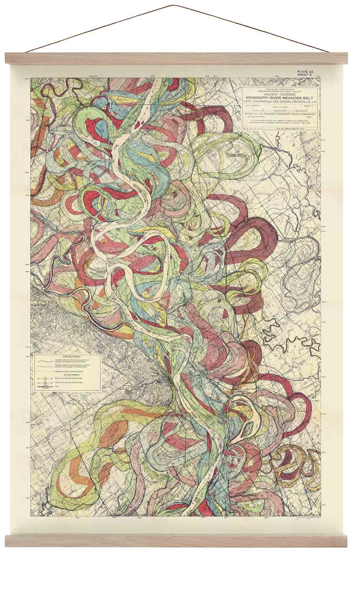 Der mäandernde Mississippi von Harold Fisk; Tafel 22, Blatt 6