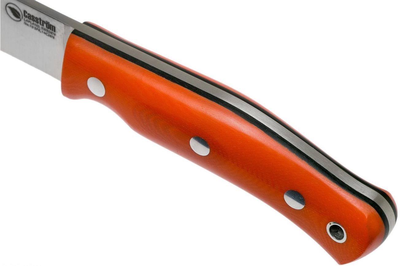 Casström No. 10 Swedish Forest Knife Orange G10, 14C28N Flat Grind 13130