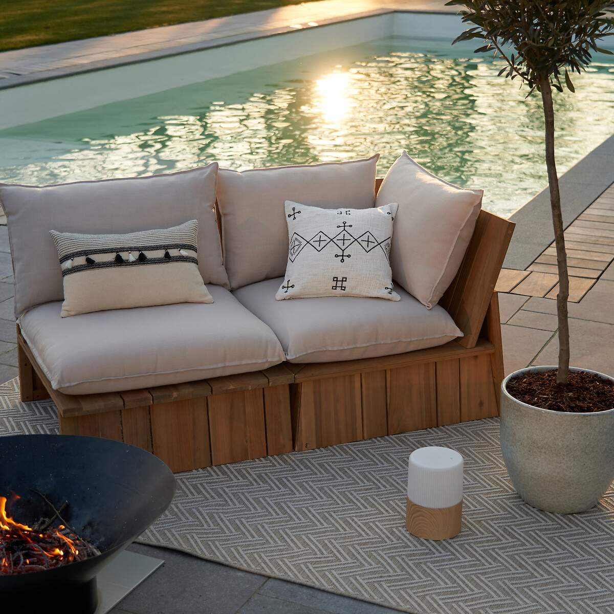 LA REDOUTE INTERIORS<br>Poltrona de exterior em acácia, Raw