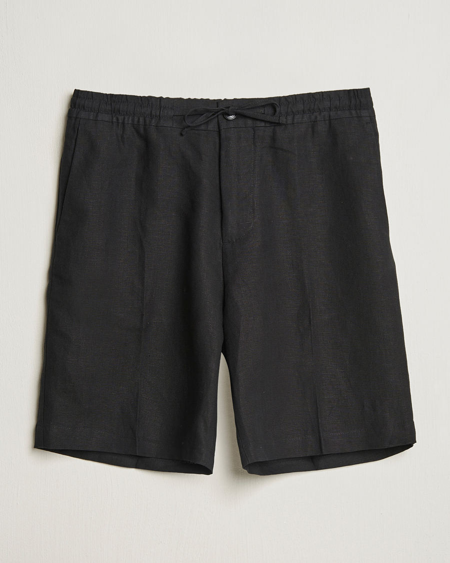 J.Lindeberg Brady Drape Linen Shorts Black