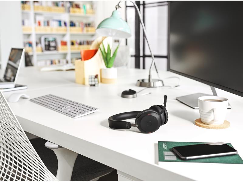 Jabra Headset Evolve2 75 Duo MS Schwarz, USB-C, inkl. Lades Erstklassige Soundtechnik für branchenweit führende Sprachqualität