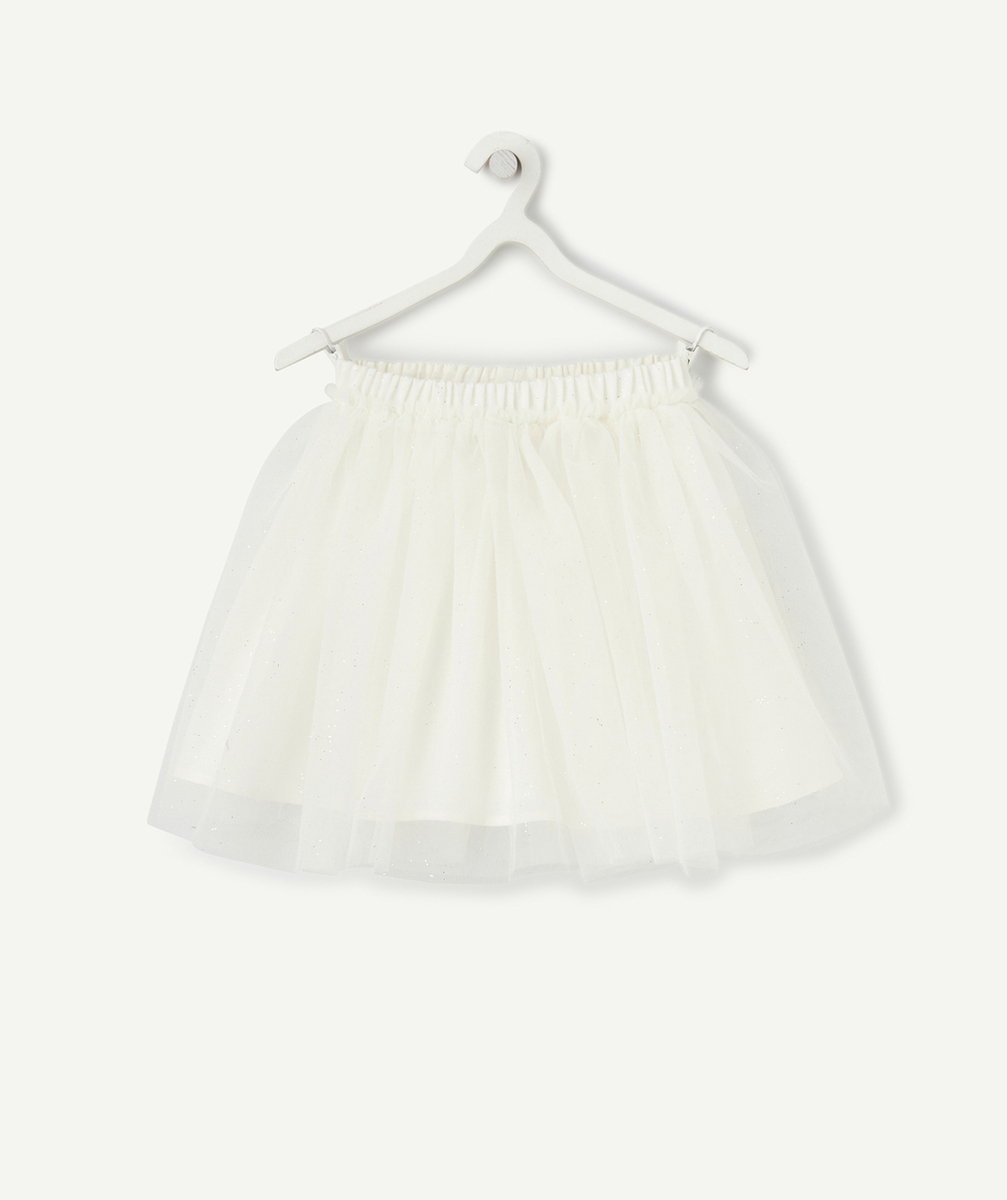 JUPE EN TULLE FILLE BLANCHE AVEC DÉTAILS PAILLETÉS