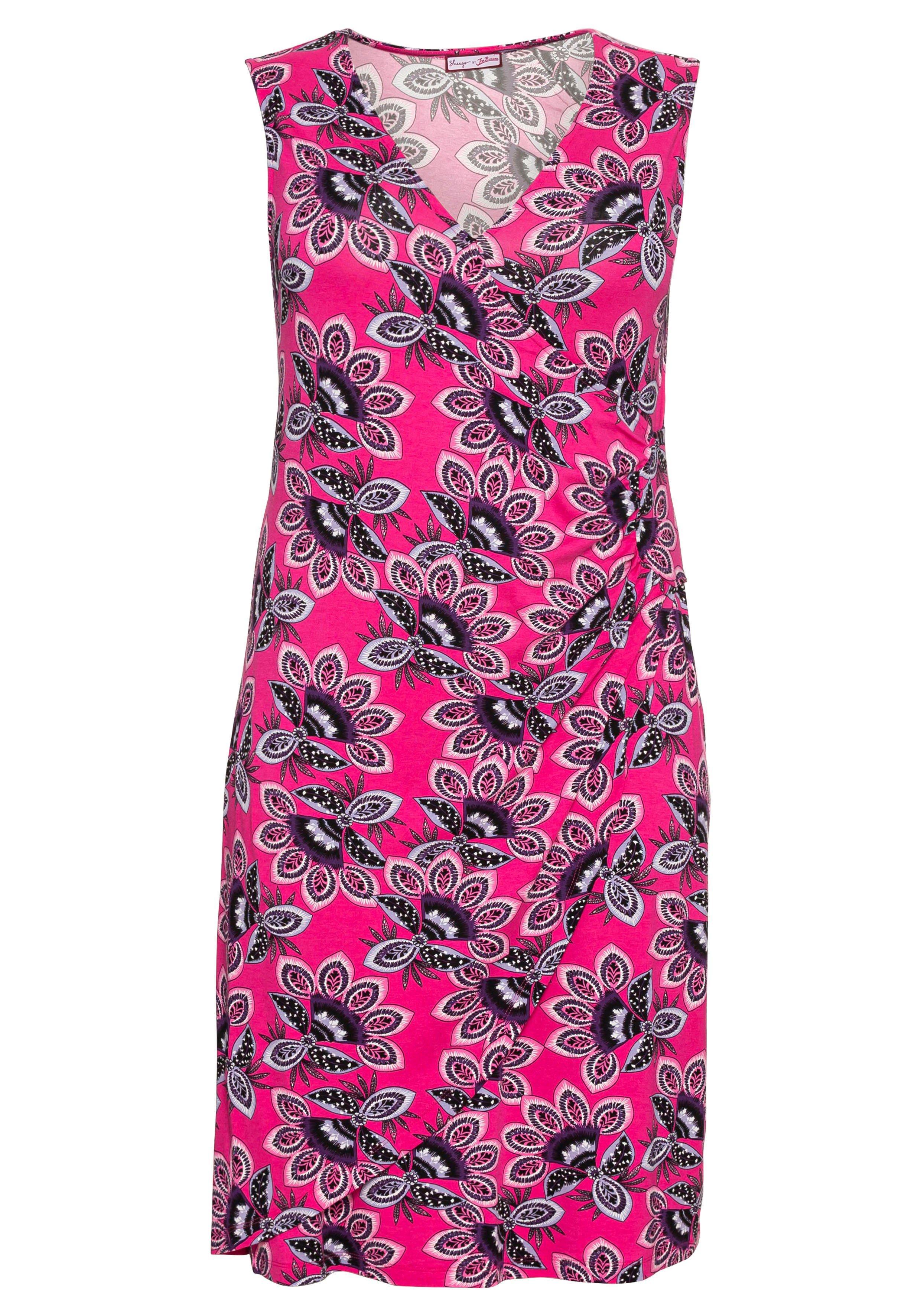 Jerseykleid in Wickeloptik, mit Blumendruck