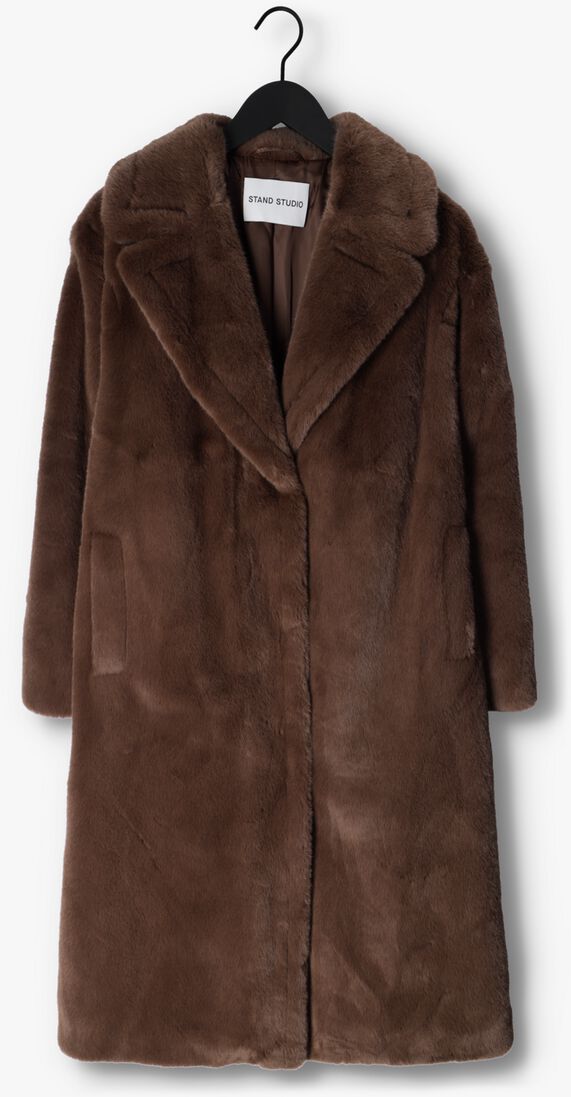STAND STUDIO bruine stand studio faux fur jas maria coat soft