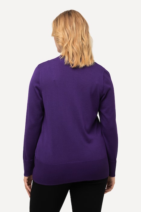 Strickjacke, V-Ausschnitt, Knopfleiste, Feinstrick