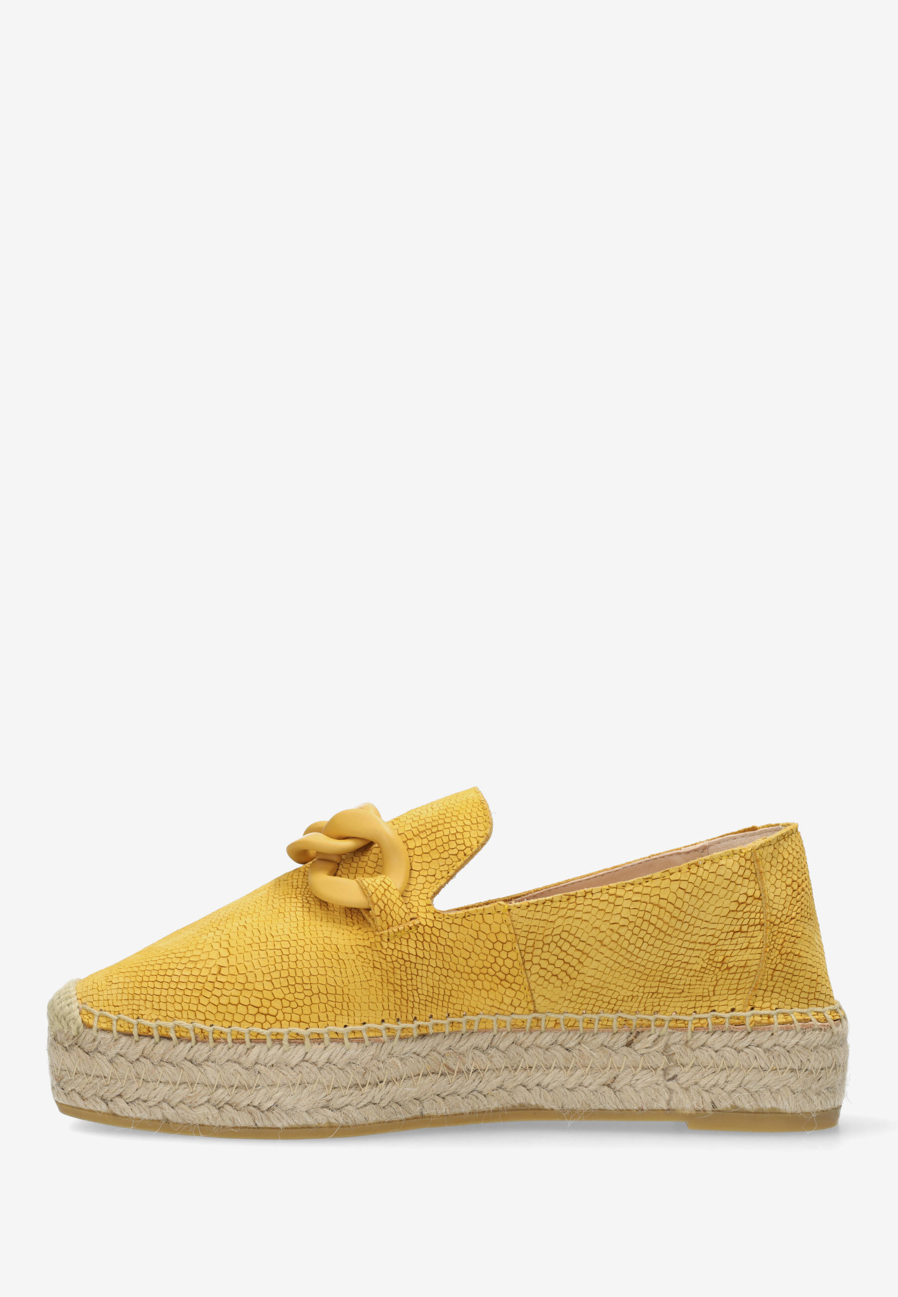 JUNE LI Espadrille Suede snake NWP Mustard Yellow
