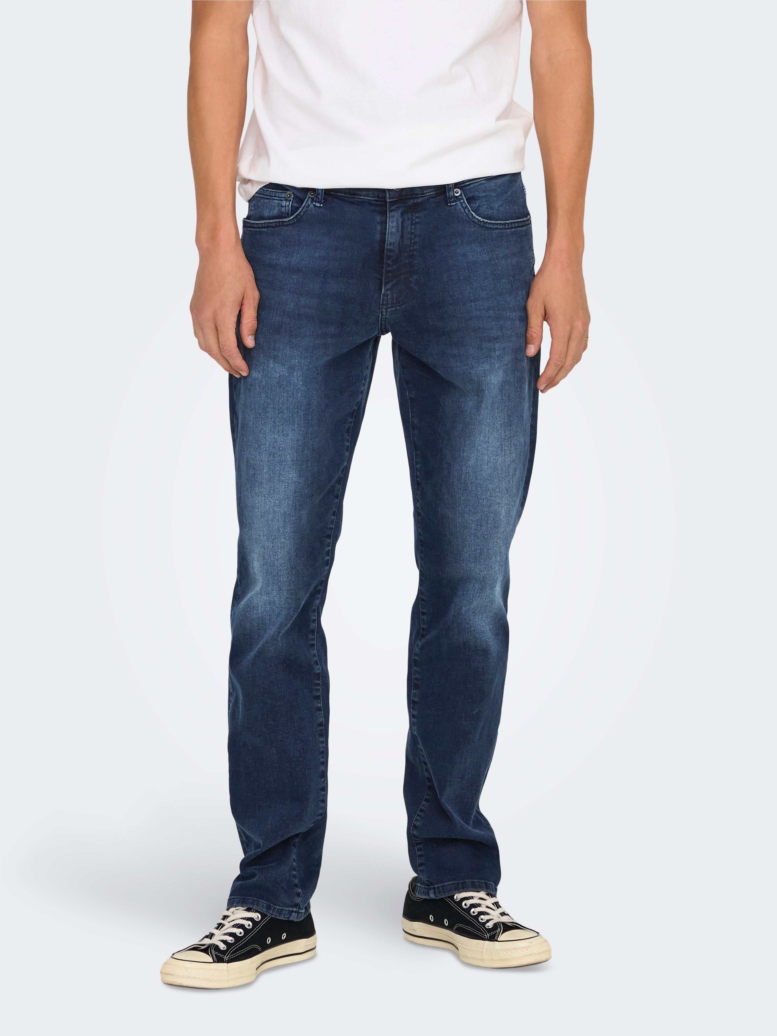 ONSWEFT Niedrige Taille Slim Fit Jeans Blue Black Denim