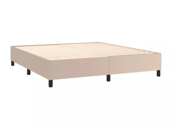 Sommier tapissier matelas LED Cappuccino 180x200 cm Similicuir