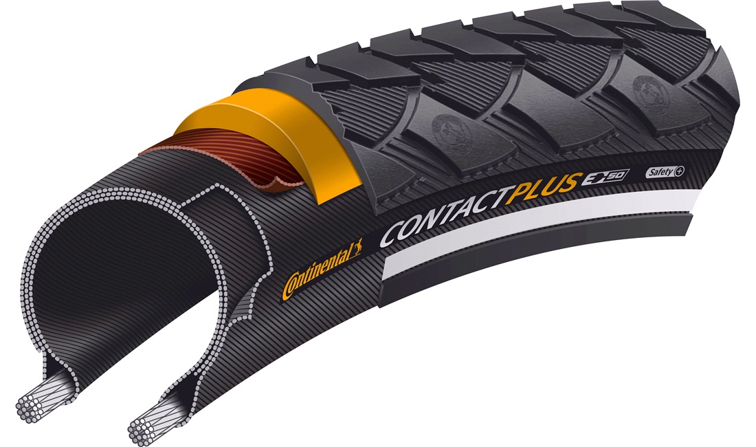 Dæk Continental Contact plus 700X40C (28X1,50) med refleks