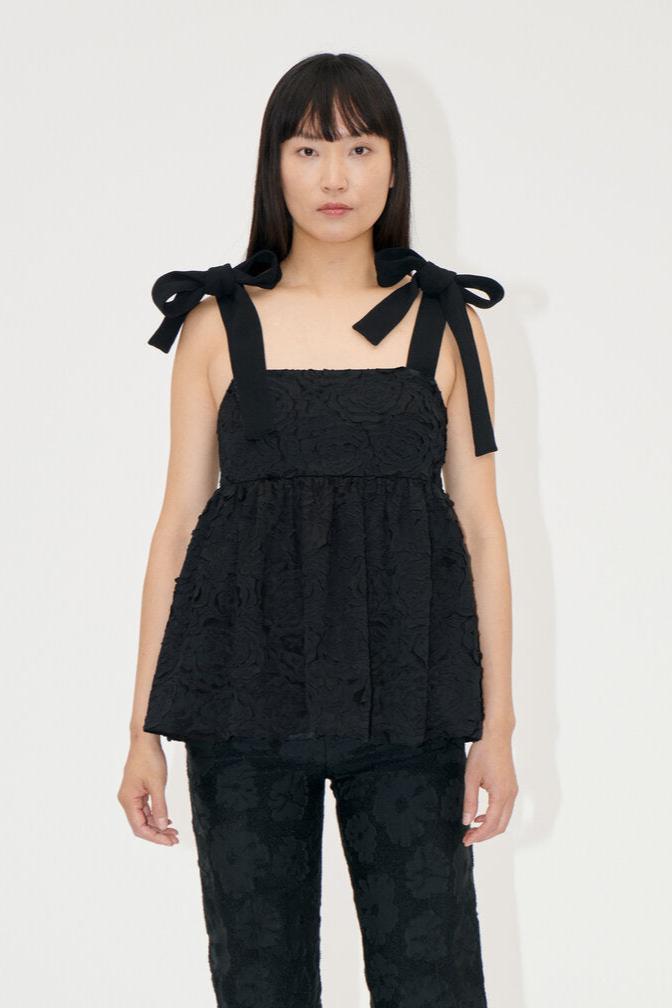 Stine Goya  Contrasted Tie top - Jey Black