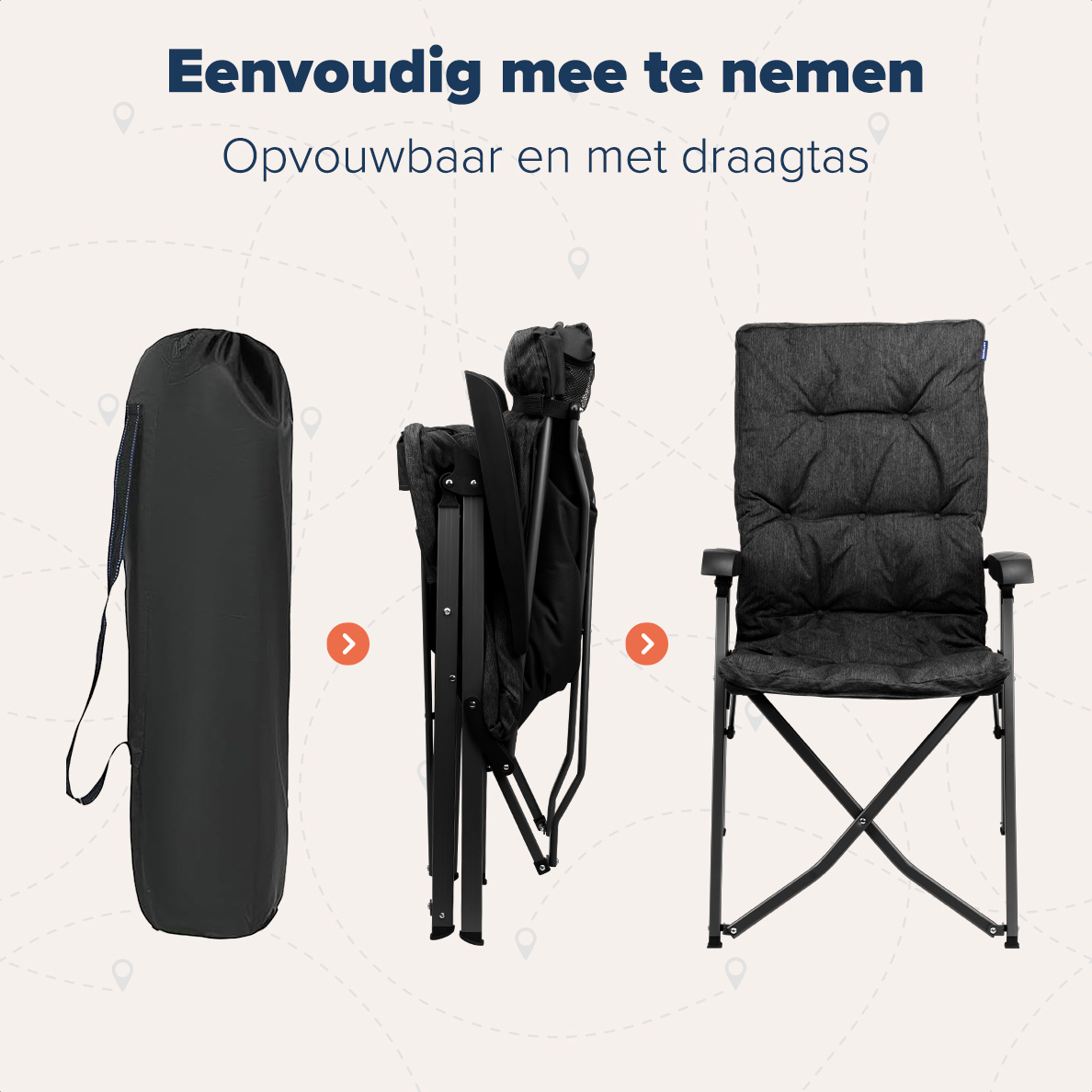 TRVLMORE vouwstoel met draagtas - Black