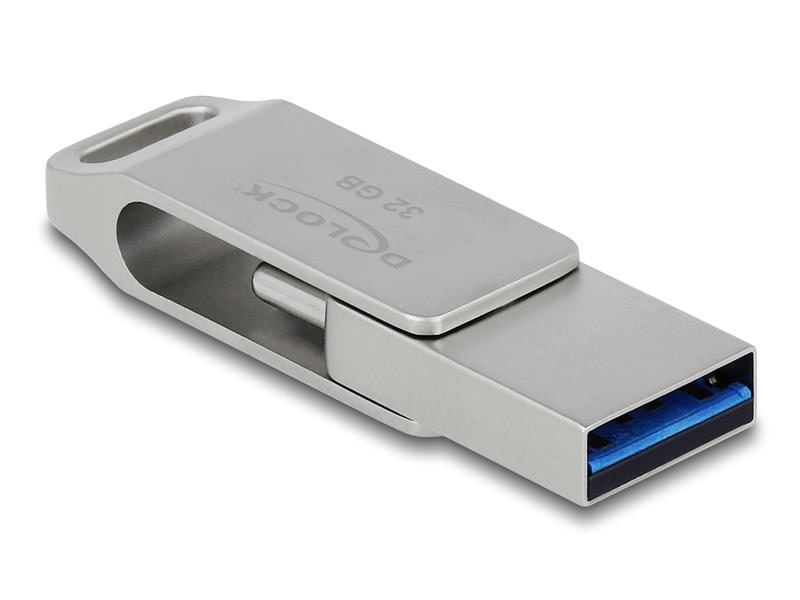 Delock USB-Stick 3.2 Gen 1 USB-C   Typ-A 32 GB Delock USB 3.2 Gen 1 USB-C   Typ-A Speicherstick 32 GB – Metallgehäuse