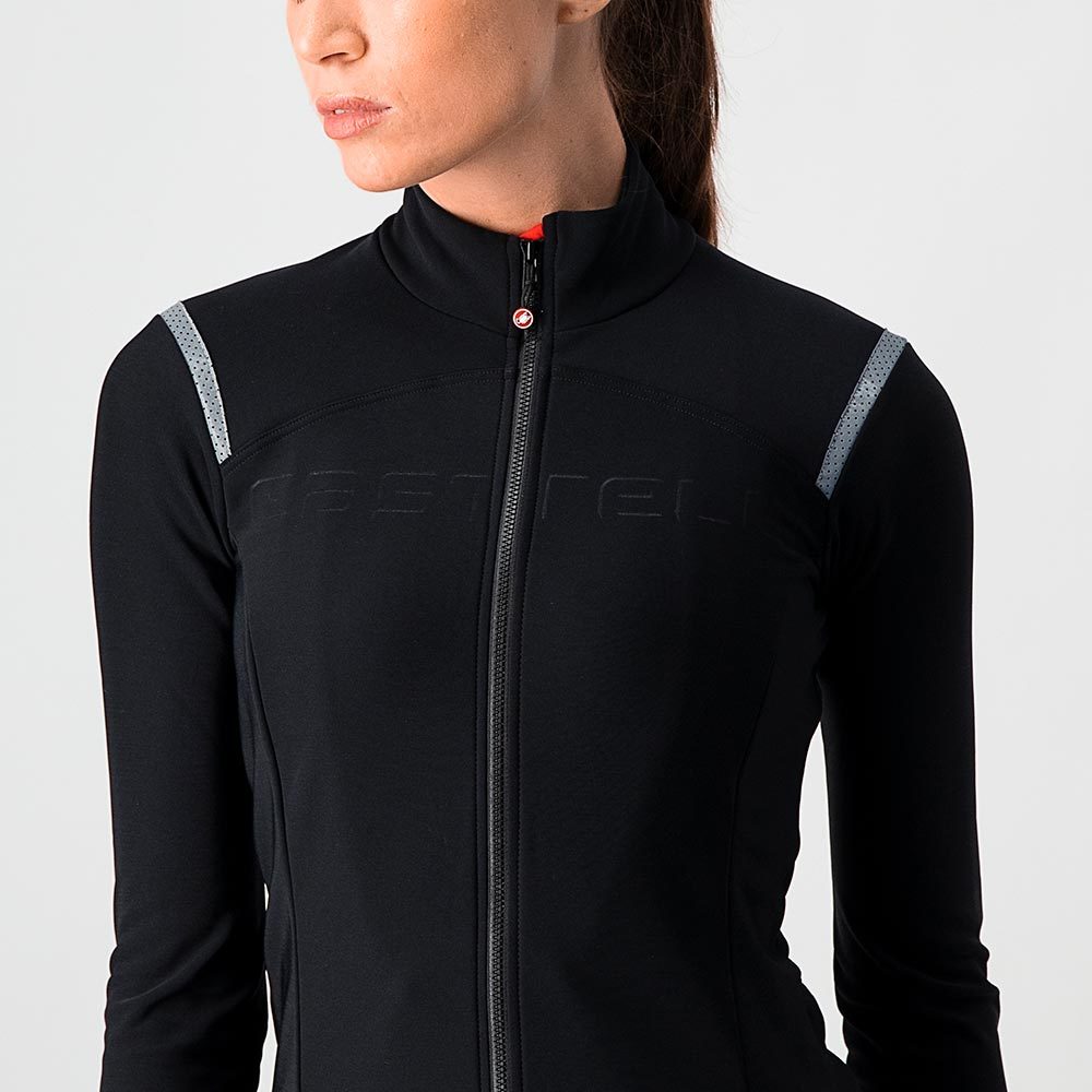 Castelli Tutto Nano Ros Fietsshirt Lange Mouwen Zwart Dames
