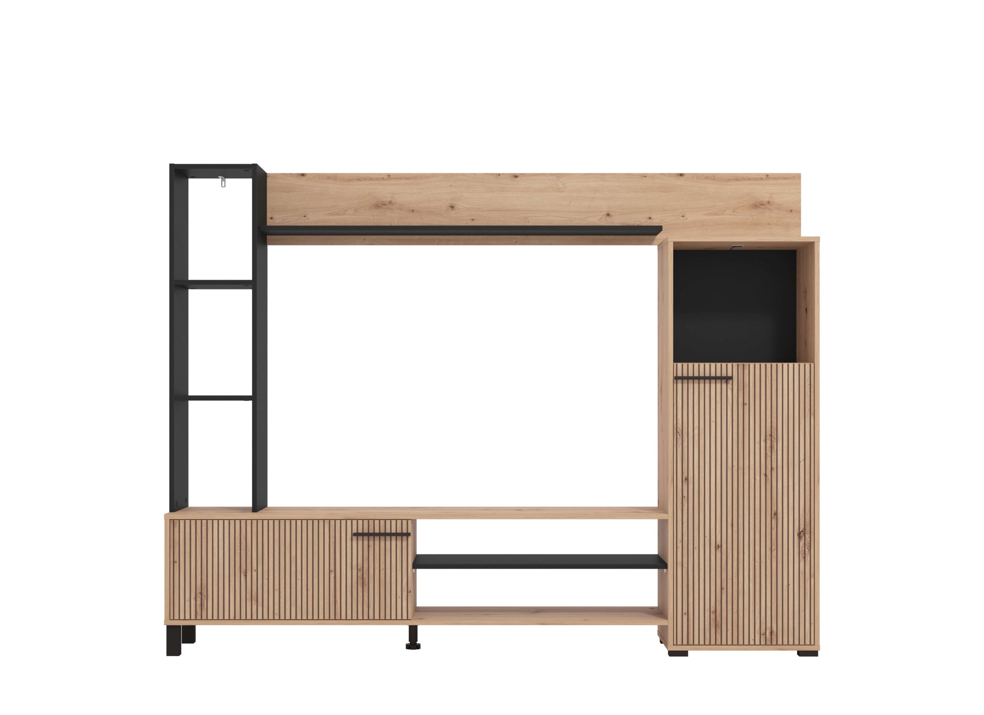 INOSIGN Wohnwand »Retimno, inkl. Highboard, TV-Board, Standregal und Wandregal« Komplett-Set, 4 Stk. tlg.